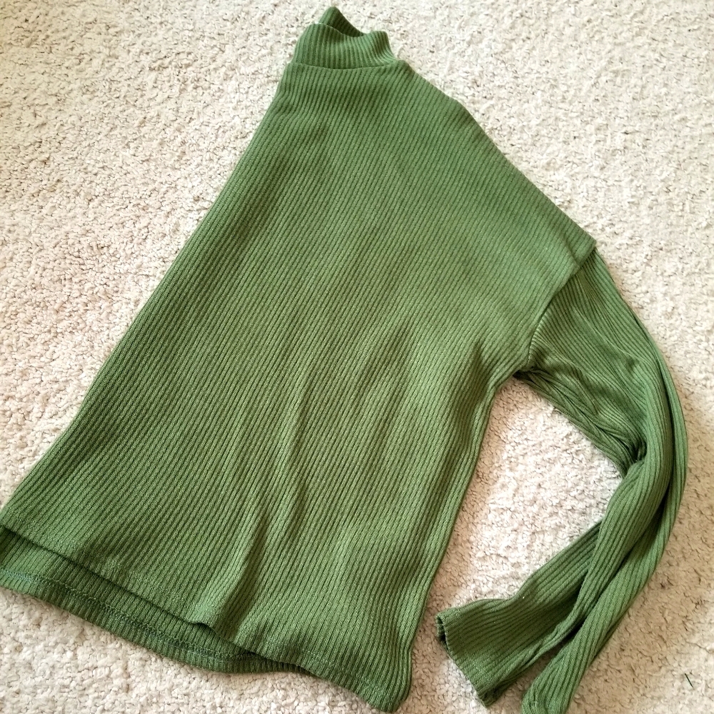 Divided mock neck sweater